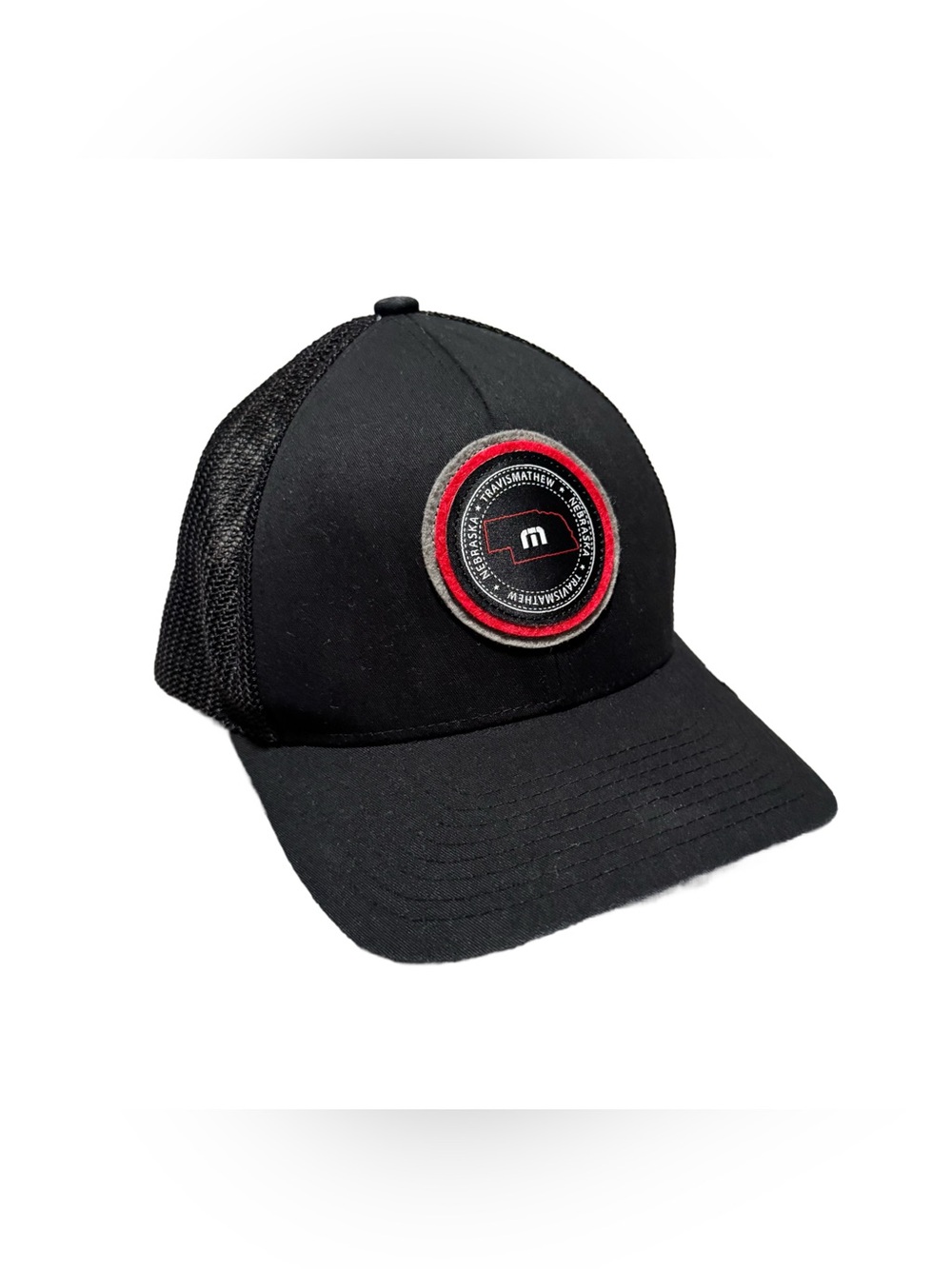 Travis Mathew The Patch SnapBack Nebraska Husker Black Golf Casual Cap Men's OS